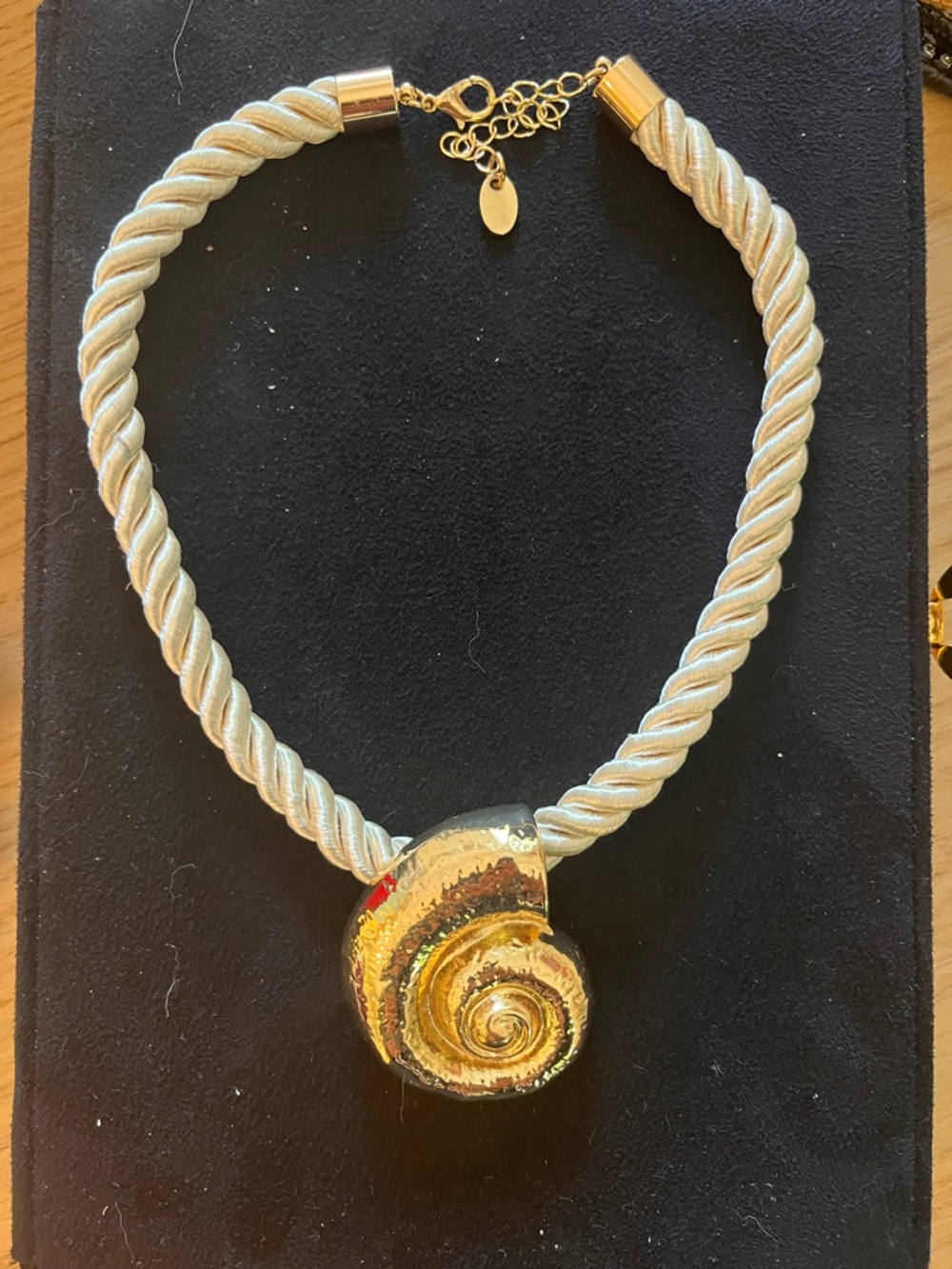 Gold Shell Pendant Rope Necklace - Women Jewelry